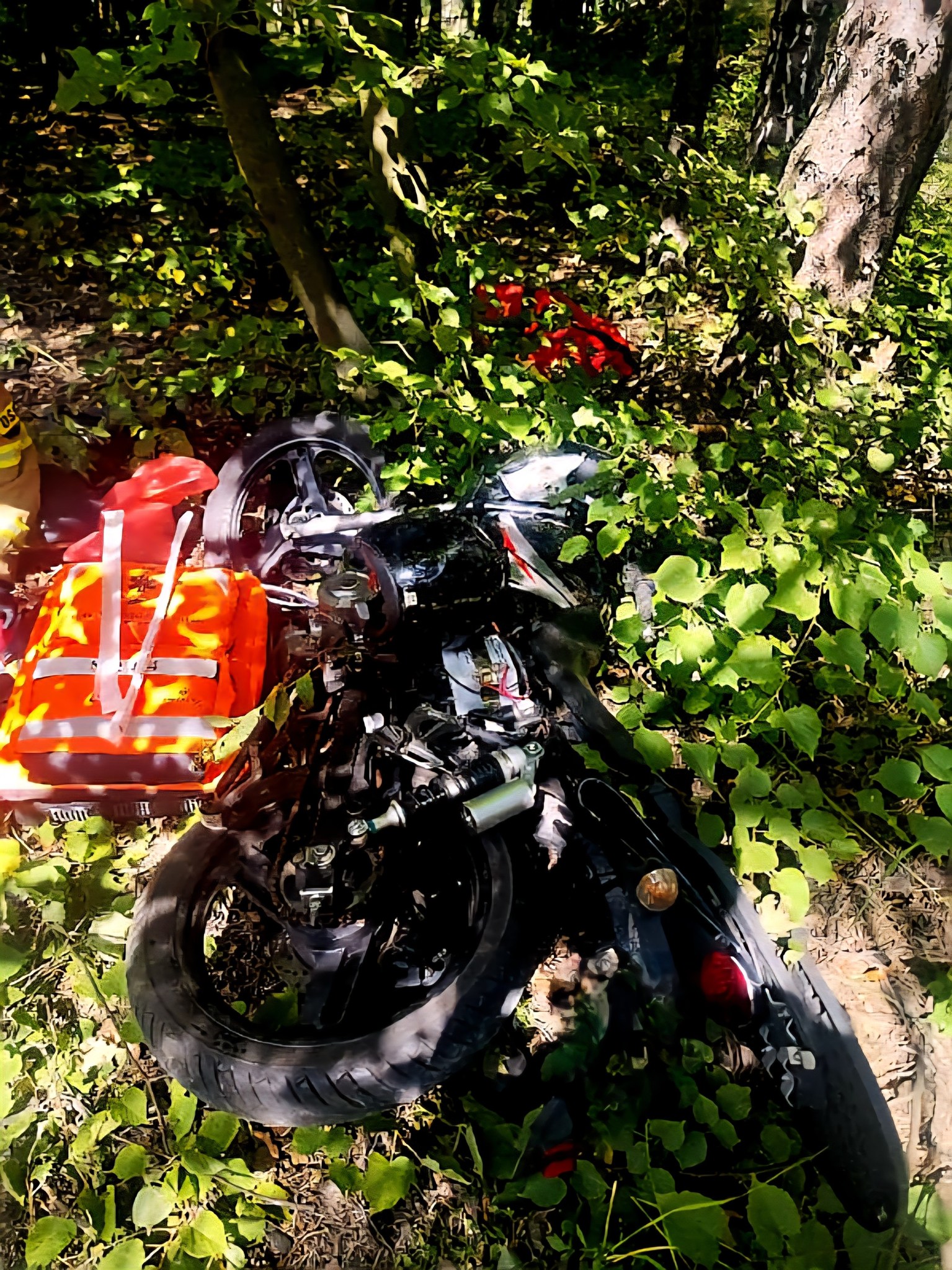 Wypadek motocyklisty na DW908